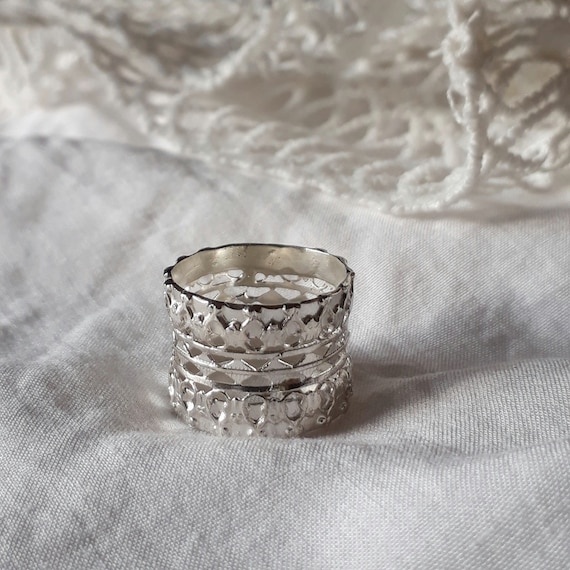 Bague dentelle argent new arrivals