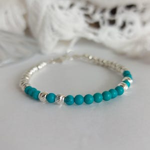 Sterling Silver Turquoise Bracelet: December Birthstone Jewelry