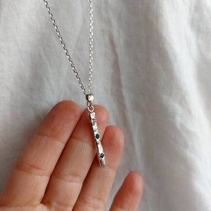Sterling Silver Birthstone Necklace: Personalized Family Tree Jewelry
