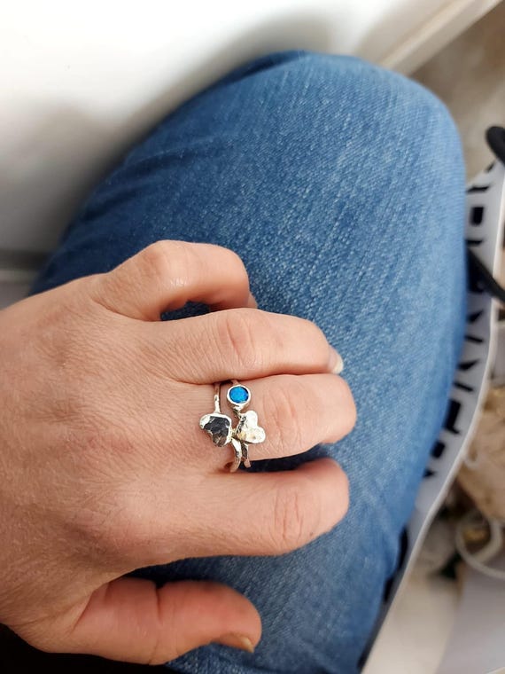 Statement Silver Heart Ring: Custom Birthstone Love Jewelry