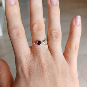 Dainty Silver ring, Birthstone Ring, Heart ring, Stacking Silver Ring, Gift Jewelry, Minimalist Jewelry, Personalized Gift, Best friend Gift