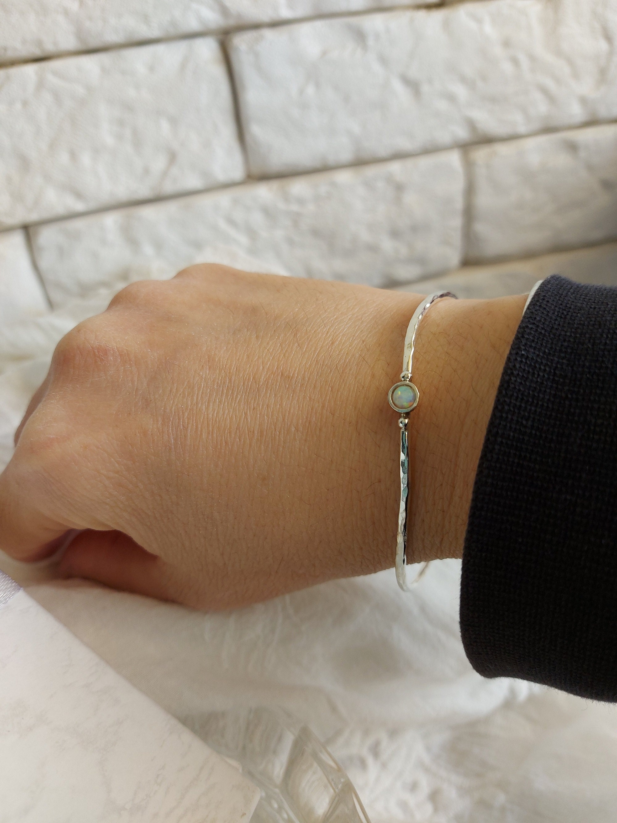 Joyer a de piedra de nacimiento pulsera en capas para mujer