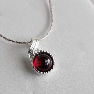 Dainty Birthstone Necklace: Silver Leaf Pendant, Gemstone Jewelry