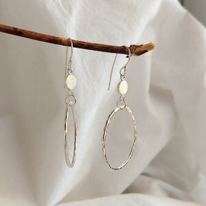 Sterling Silver Hoop Earrings: Dangle Drop, Birthstone Jewelry