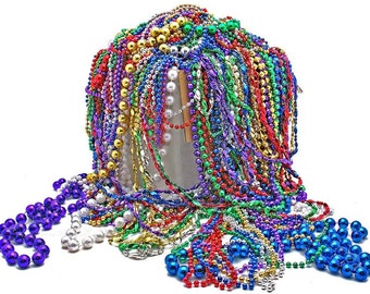 MYSTERY BOX Mardi Gras Beads Assortment Party SUPPLY home decorations Bead doubloons Necklace Assortments Throw Beads Carnival Fat Tuesday
