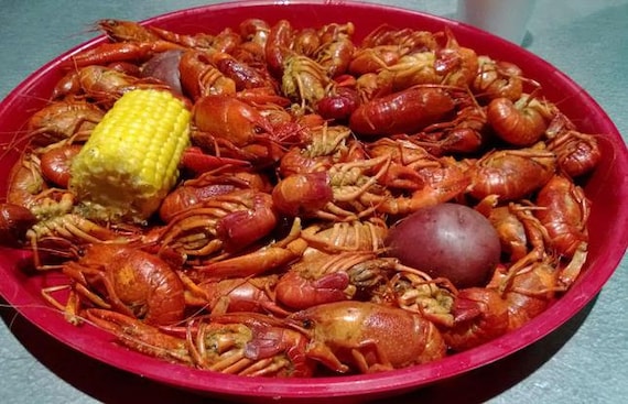 Crawfish Boil Super Platter Pack of 4 Red Trays Cajun Crab | Etsy