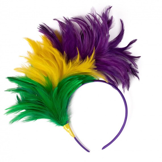 MARDI GRAS FEATHER Headband New Orleans 