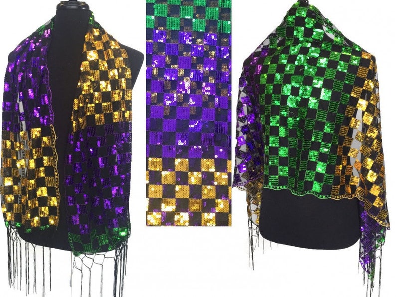 mardi gras sequin fringe top
