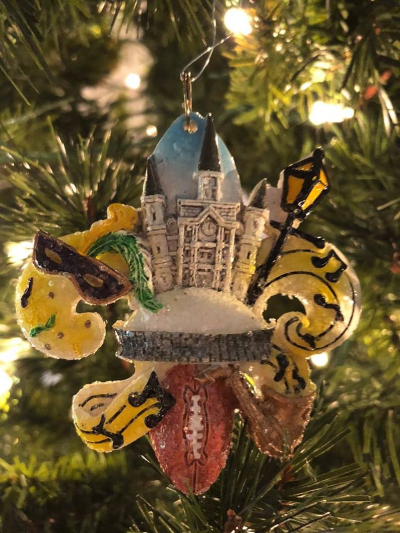 New Orleans SAINTS Christmas Holiday Ornament GIFT BOX Etsy