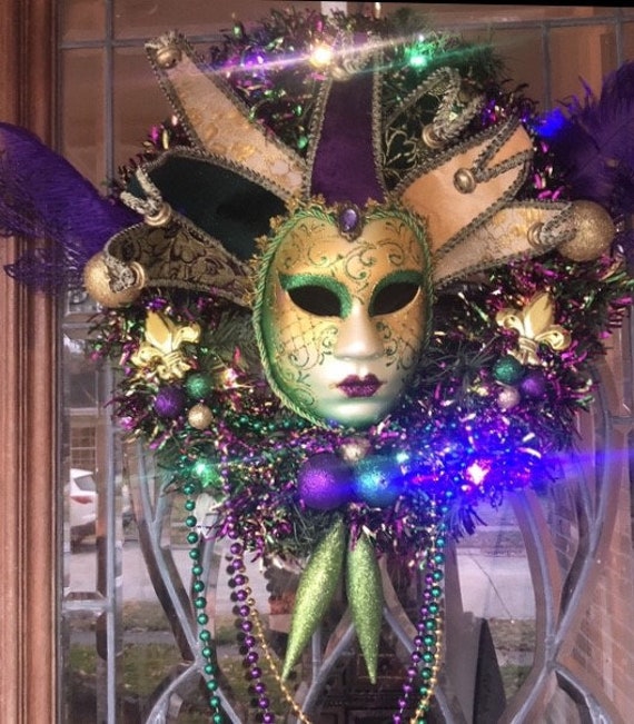 pre lit mardi gras garland