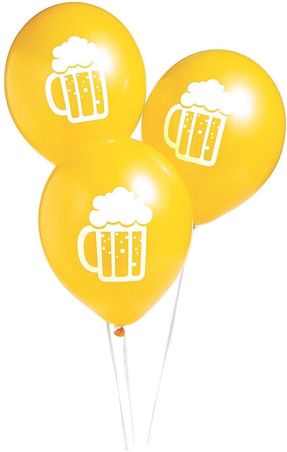 BEER MUG BALLOONS Party Decor 3 Pieces Latex 11 Etsy