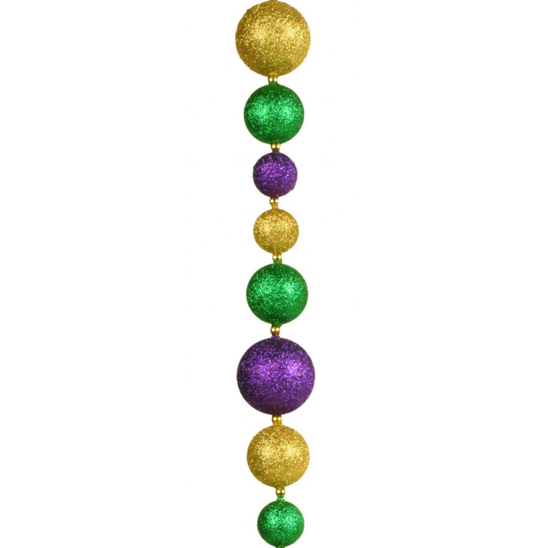 LARGE Mardi Gras Ball Garland: 6’ FOOT Tinsel Tree New - Etsy