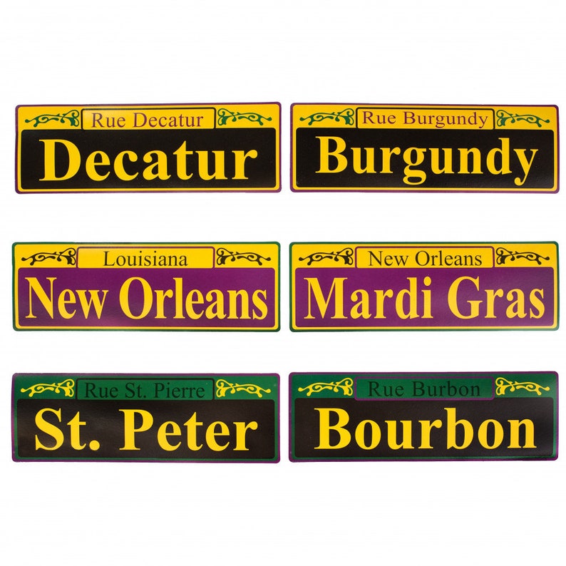 12 Cardboard Mardi Gras Street Signs 6 Lantern Sign - Etsy