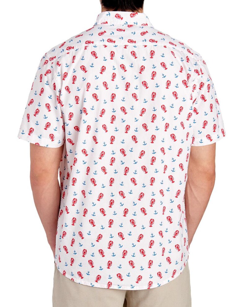 CRAWFISH Lobster Print Button Front Shirt Seafood Creole Boil Etsy