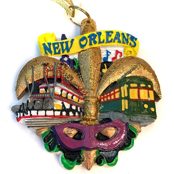 New Orleans Christmas Ornament Fleur De Lis Christmas Etsy