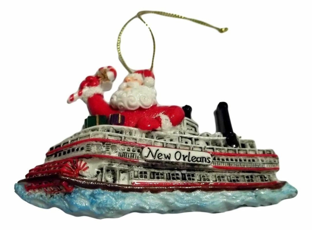 Steamboat Santa Claus New Orleans Christmas Ornament Mardi Etsy