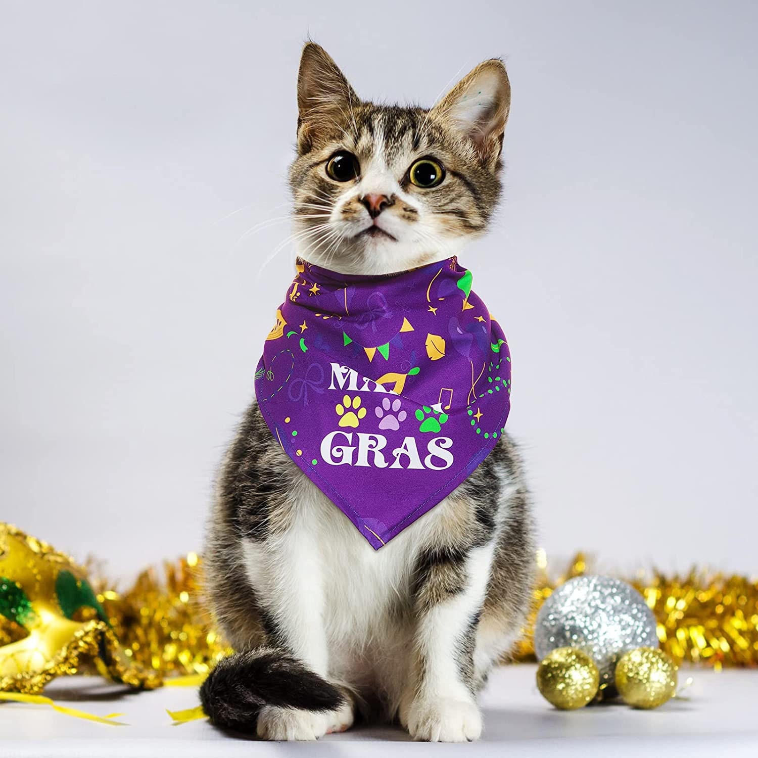 Mardi Gras Fleur De Lis Pet Bandana Purple Cat Pet Bead Hound Etsy Australia