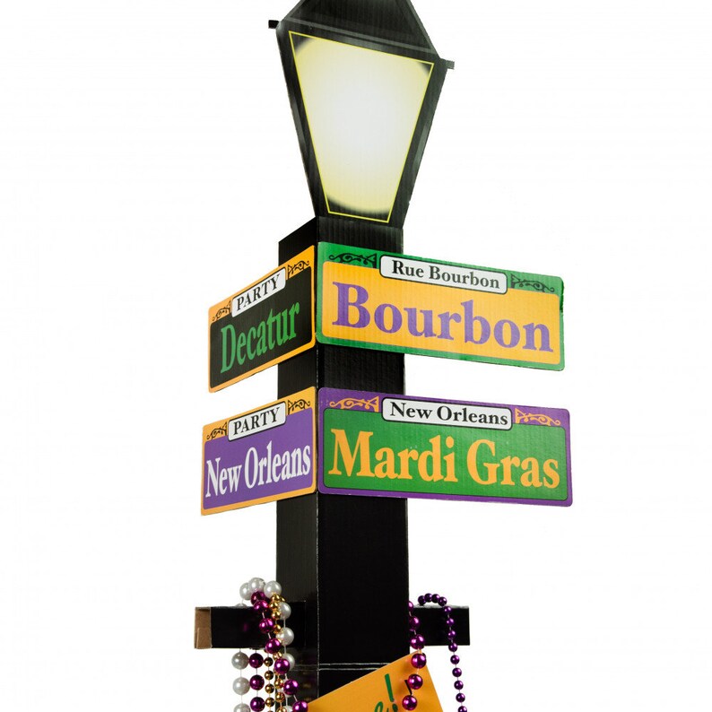 Flame Mardi Gras Bourbon Street St Lamp WITH BEADS Mardi Gras - Etsy