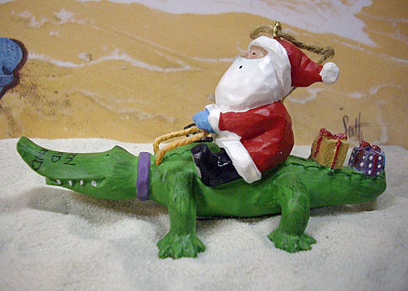 Alligator Crocodile Bayou Santa Claus Christmas Tree Holiday - Etsy