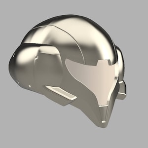 May include: A silver helmet with a visor, resembling a futuristic space suit helmet.