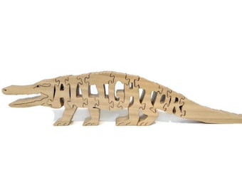 Alligator Wooden Puzzle | Handmade Gator Puzzle for Adults | Unique Birthday Gift for Best Friend | Alligator Shelf Decor | Gator Lover Gift