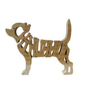 Chihuahua Short haired Wooden Puzzle,Unique gift for Dad, Christmas gift for dog lover, Christmas gift for Her, Christmas gift for him