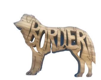 Border Collie Wooden Puzzle,Unique gift for Dad, Christmas gift for dog lover, Christmas gift for Her, Christmas gift for him, fur baby