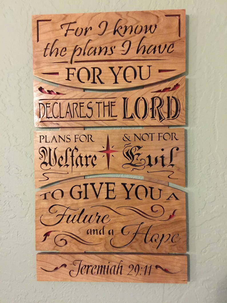 Jeremiah 29 11 Scripture Wall Art Religious Home Decor Wooden Bible