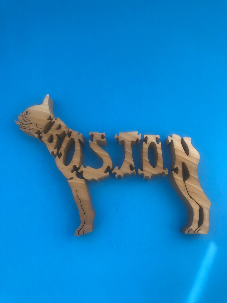 Boston Terrier Wooden Dog Puzzle, Customizable, Made in USA, Made From