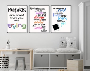 KIDS RAINBOW Colourful Wall Decor / Kids Bedroom / Playroom / Nursery Decor / Wall Art Quotes  / Children's Wall Print / Kids Prints