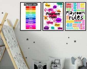 KIDS Wall Decor / Kids Bedroom / Playroom / Nursery Decor  / Children's Wall Print / Kids Prints / Playroom Rules / Colourful / Fun