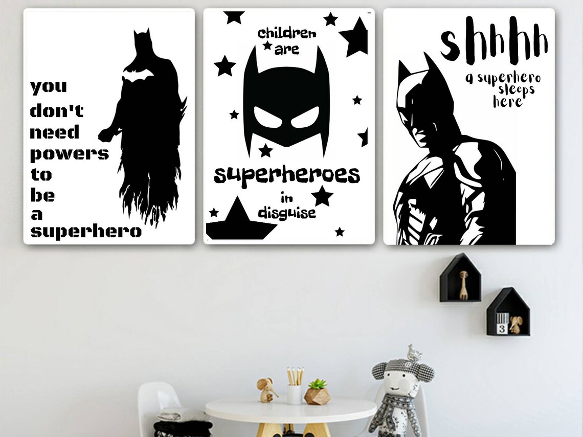 Batman-Wand-Dekor / Kinder Schlafzimmer / Spielzimmer Drucke / | Etsy