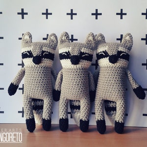Motif raton laveur Amigurumi