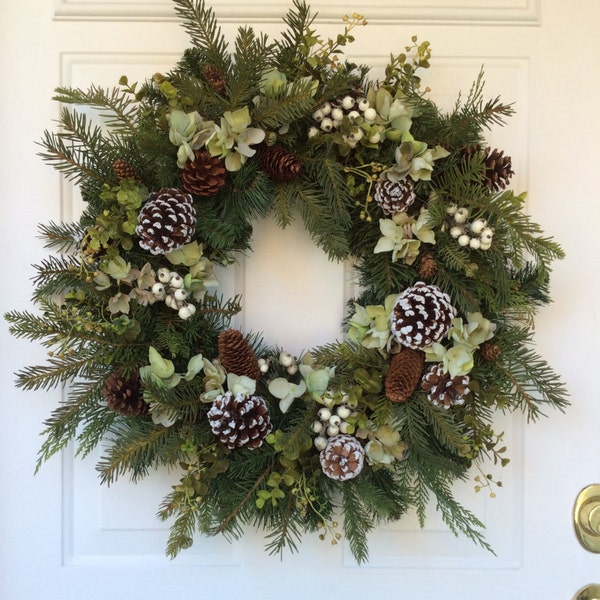 Winter Wreath-All Season Wreath-Winter Decor-Evergreen Wreath-Winter Door Wreath-Rustic Wreath-Woodland Wreath-Designer Wreath