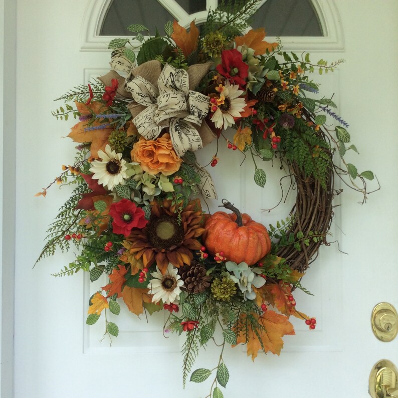 Fall Wreath-FALL Wreath for Front Door-Hydrangea Wreath-Autumn | Etsy