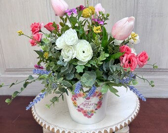 Mother’s Day-Small Floral Arrangement for Mother’s Day-Mother’s Day Gift-Tabletop Flower Arrangement-Cottage Style Floral Accent