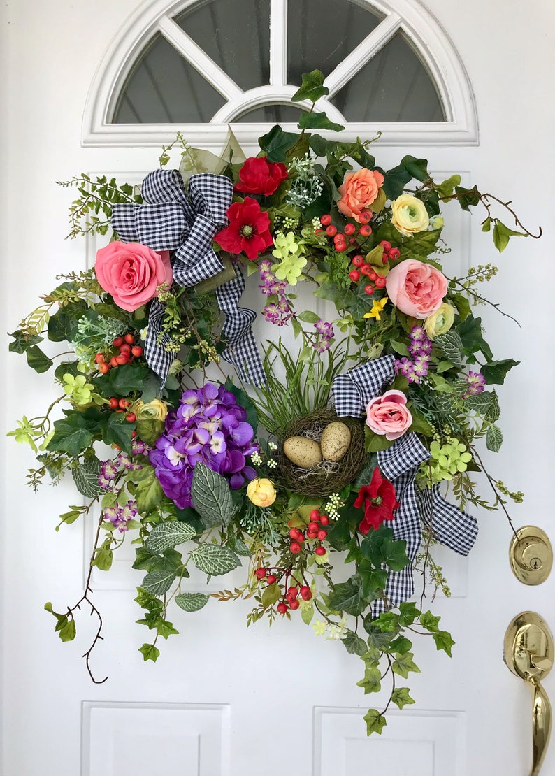 Spring WreathHydrangea WreathSpring Door WreathEaster Etsy