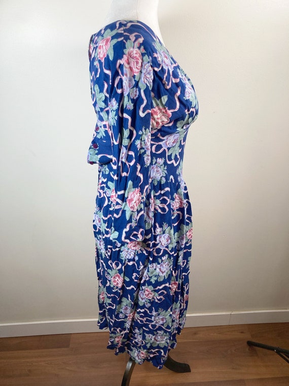Gorgeous c. 1980s does 1940s 1950s navy blue, pin… - image 8