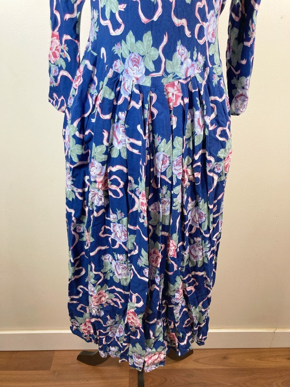 Gorgeous c. 1980s does 1940s 1950s navy blue, pin… - image 7