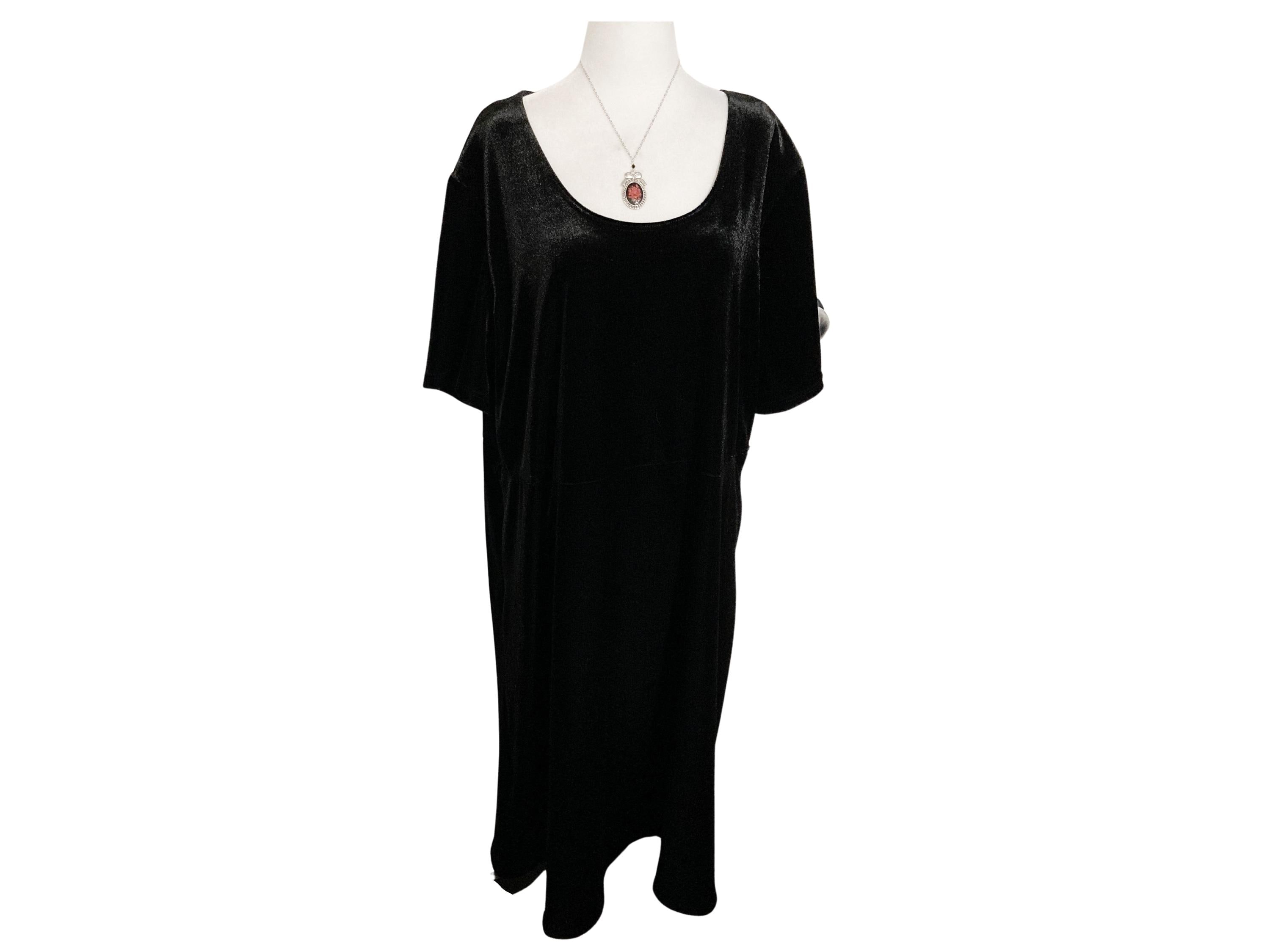 Vintage plus-size black velvet short-sleeve scoop neck dress ~ Encore 1980s  1990s Y2K goth whimsigoth Christmas party dress ~ 2X 3X XXL XXXL