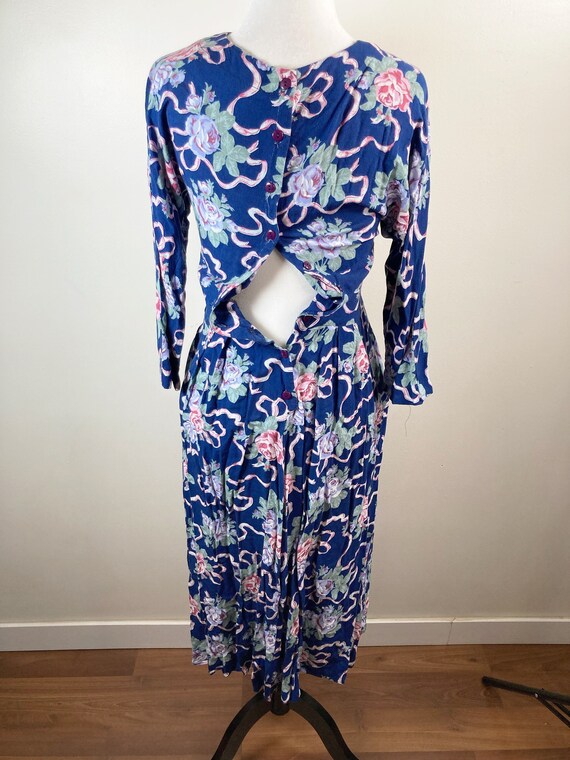 Gorgeous c. 1980s does 1940s 1950s navy blue, pin… - image 9