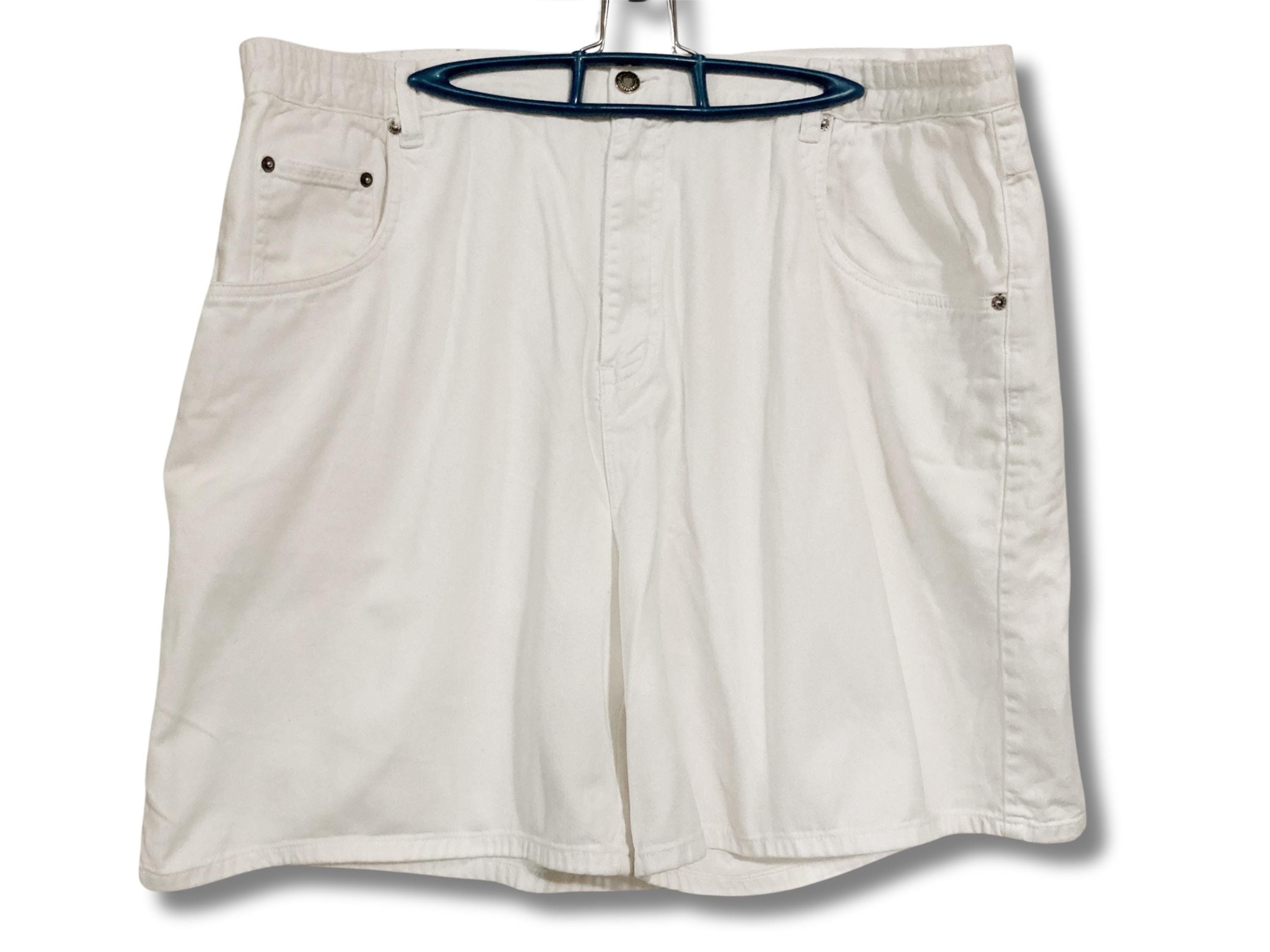 Vintage men's off-white denim shorts ~ Jonathan G Jeans 1980s 1990s Y2K spring summer beach cotton jean shorts ~ LARGE XL 1X 40" - 41" waist