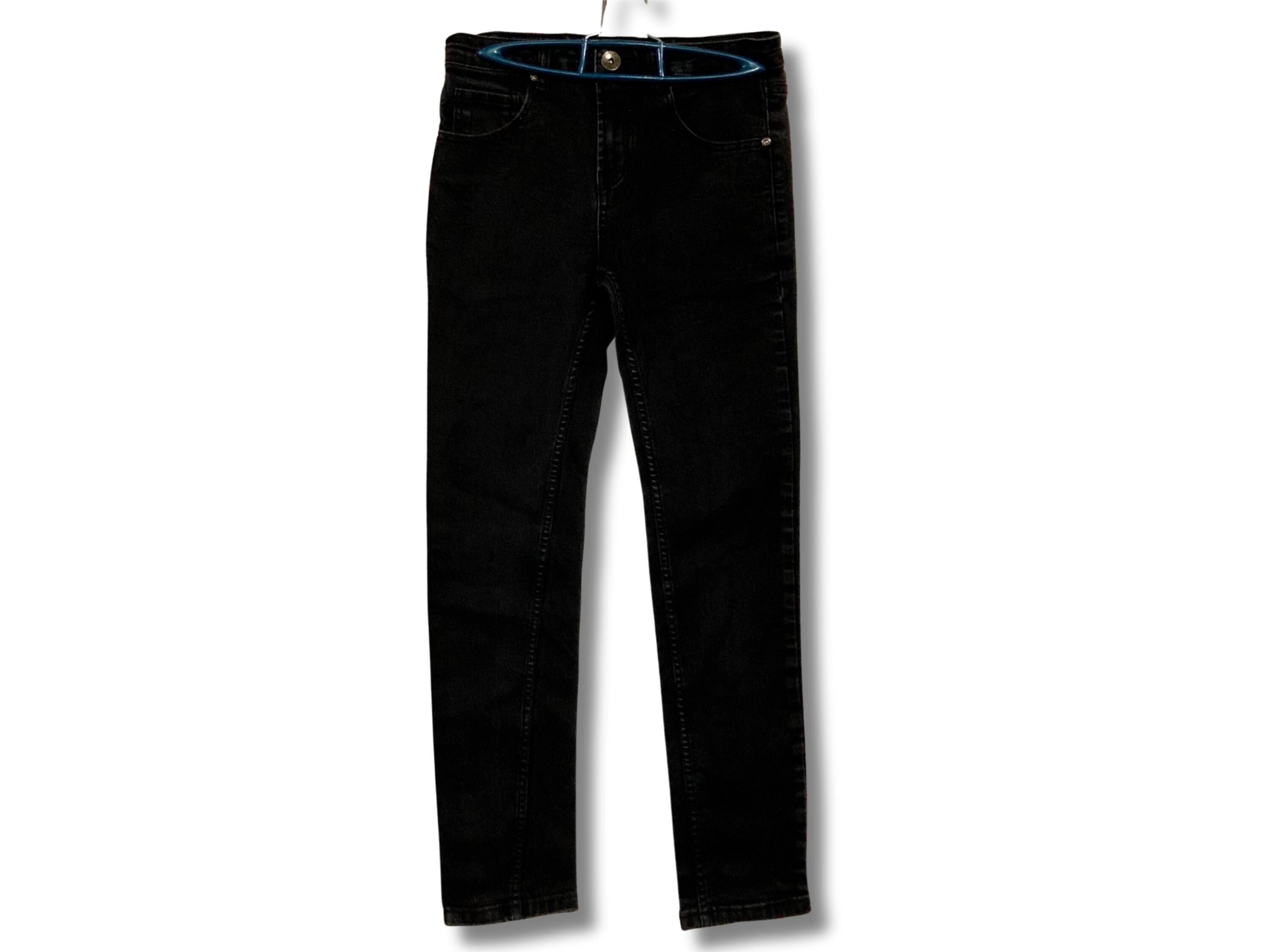 Vintage girl's black skinny jeans ~ West49 1990s 2000s Y2K tweens teens straight narrow leg denim pants ~ Youth sz 14 MEDIUM LARGE 28" waist