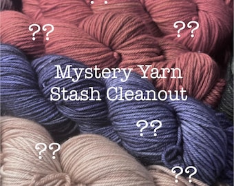 Mystery Yarn: hilo merino fino teñido a mano DK, de grosor medio o grueso, para limpieza de existencias: hilo jaspeado e hilo de color sólido.