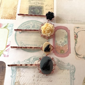 Hair clips-Bird clips-Hair glam-Raven clips-Wican