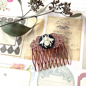 Hair Accessory-Bee Lover-Wedding-Hair Comb-Rose Gold-Bee Comb image 1