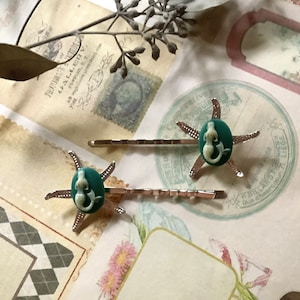 Hair Clips-Mermaid-Starfish-Hair Accessory-Teal-Gift