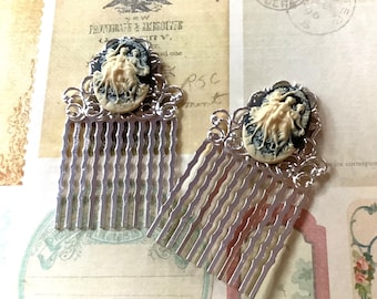 Decorative Hair Comb-Black-Off White-Goddess-Hair Comb