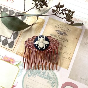 Hair Accessory-Bee Lover-Wedding-Hair Comb-Rose Gold-Bee Comb image 4