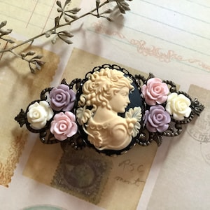 Barrette-Cameo-Hair Accessory-Wedding-Roses